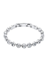 Crystalp Large Crystal Tennis Bracet - Silver